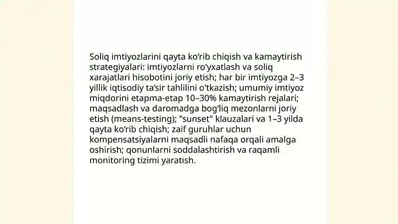 Soliq bazasini kengaytirish va soliq tushumlarini optimallashtirish strategiyalari 4