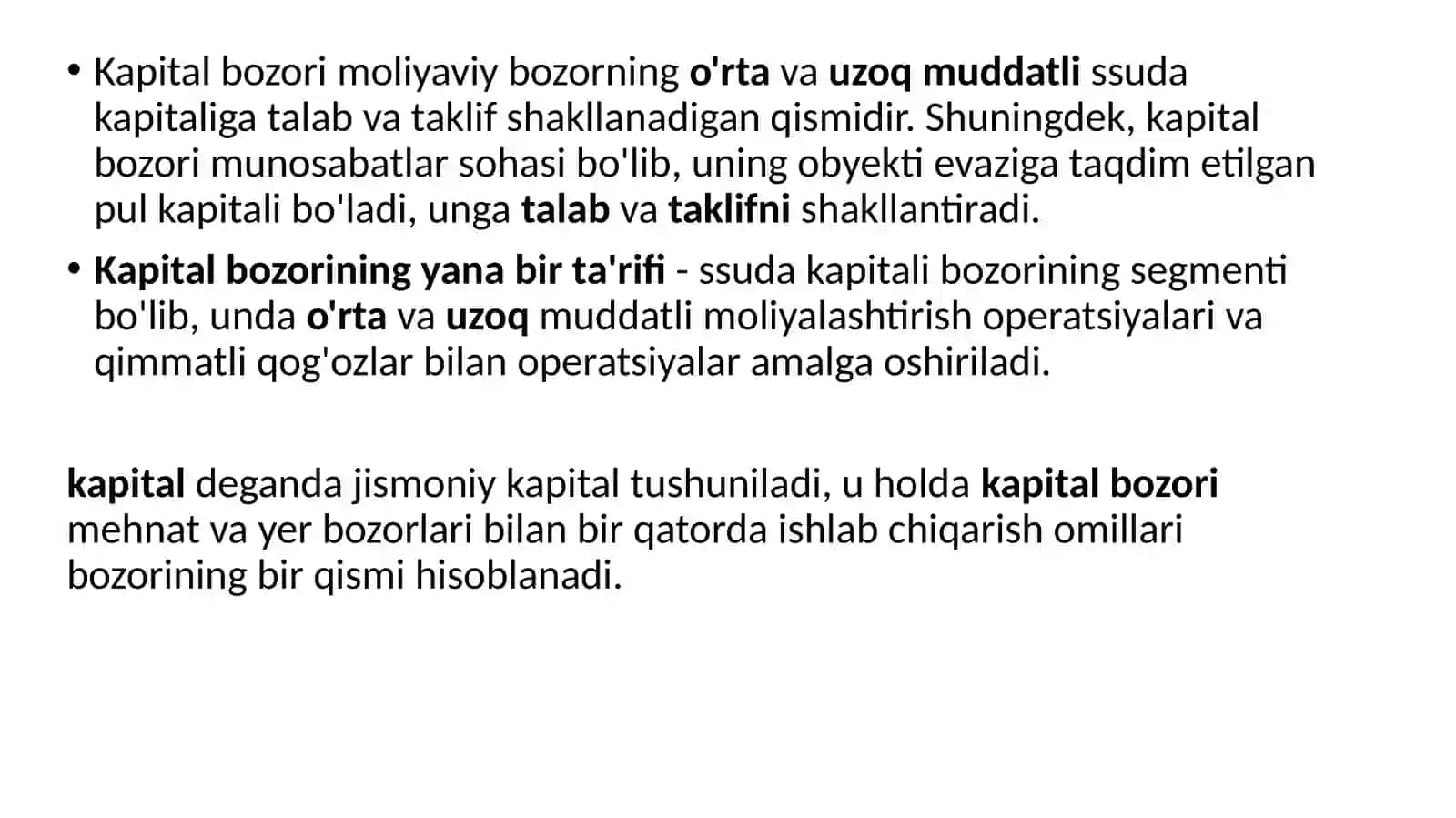 Kapital bozori va uning tashkil etilishi 4