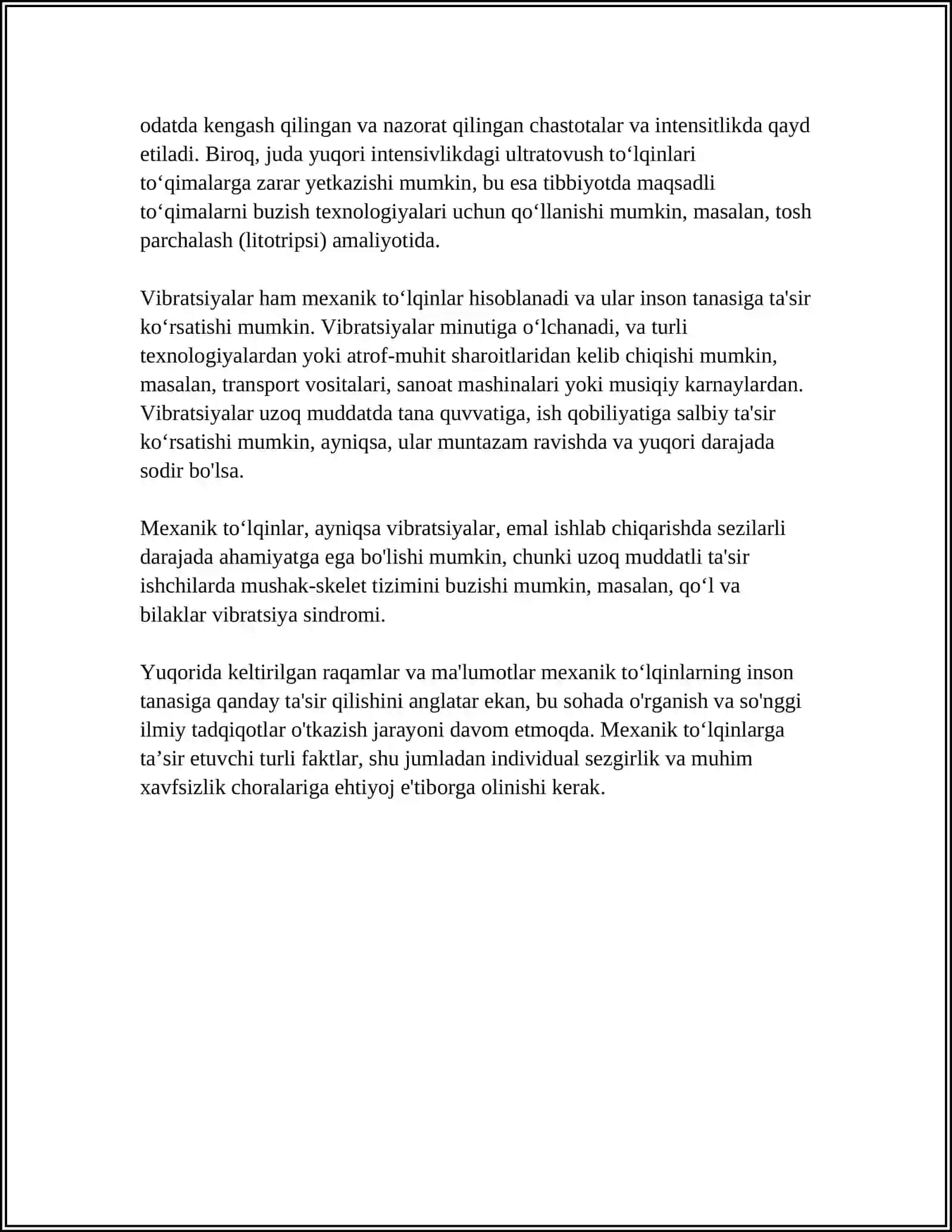 MEXANIK TOʻLQINLARINING INSON ORGANIZIMIGA TASIRI 4