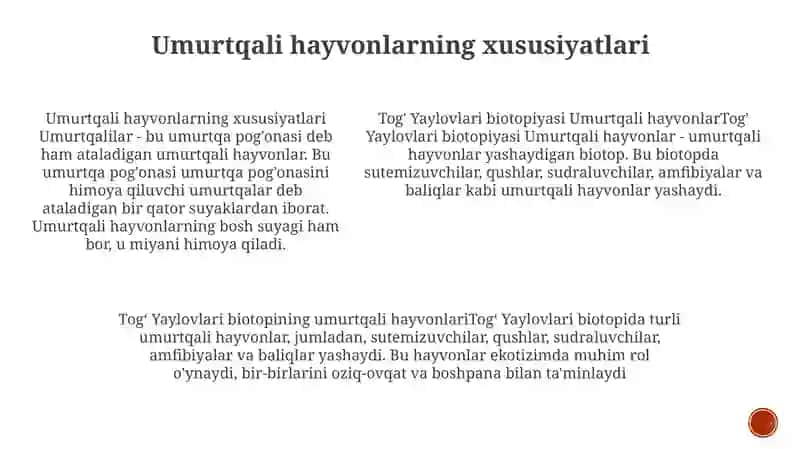 Tog' Yaylovlari Biotopi Umurtqali Hayvonlari 4
