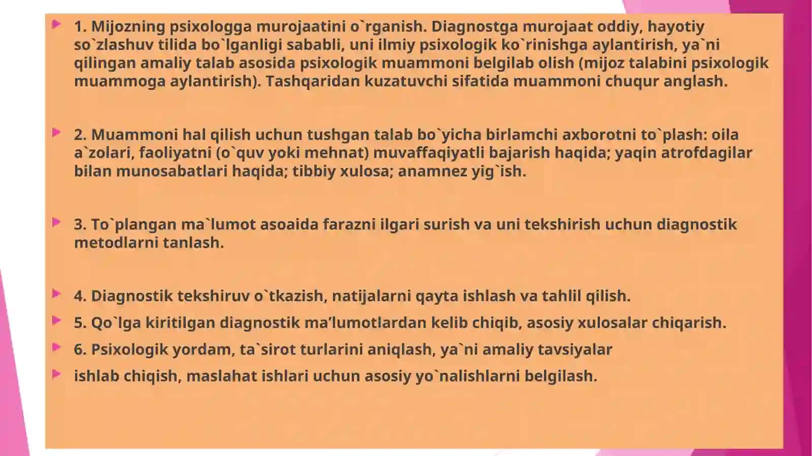 Psixodiagnostik tekshiruv va tadqiqotlar va psixodiagnostika metodlari klassifikatsiyasi 4