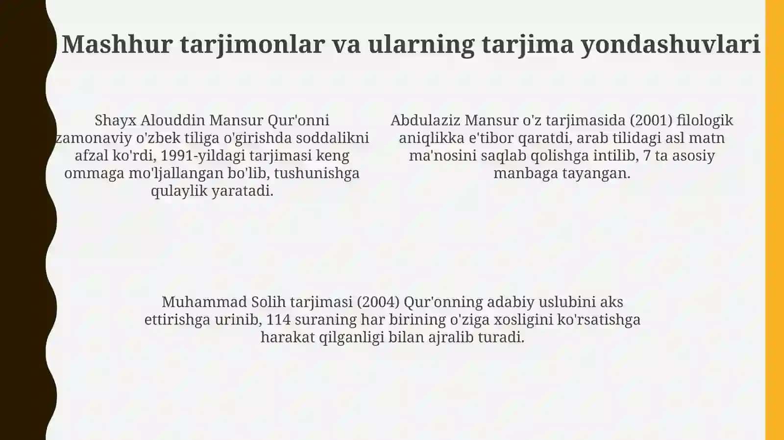 MustaqillikyillaridaQurʼonningoʻzbektiligatarjimaqilinishivatafsirlari 4
