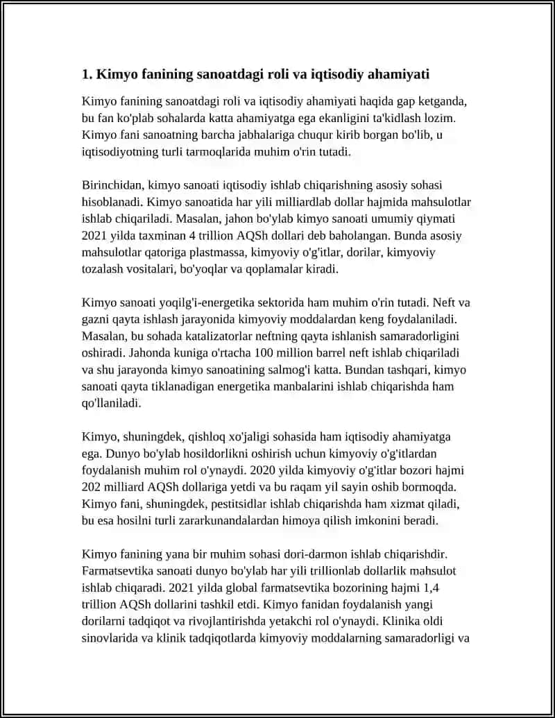 KIMYO FANINING SANOAT VA XALQ XO‘JALIGI RIVOJIDAGI AHAMIYATI 4