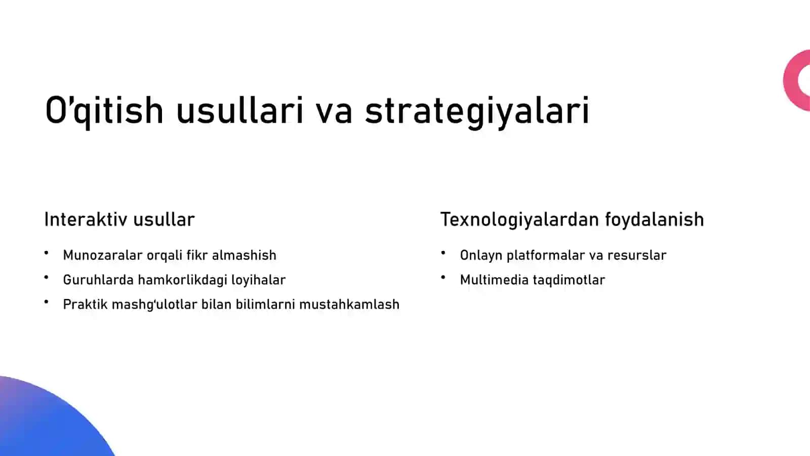Ta'lim olish jarayonini samarali tashkil etish 4