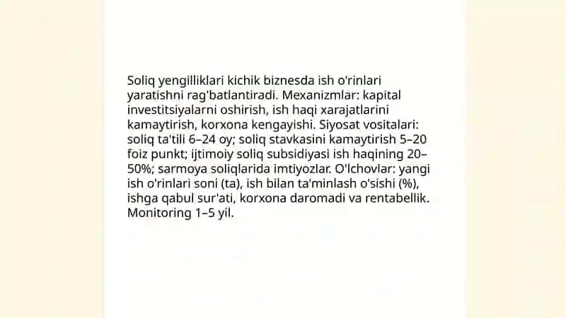 Soliq yengilliklarining kichik biznesga ta'siri 4