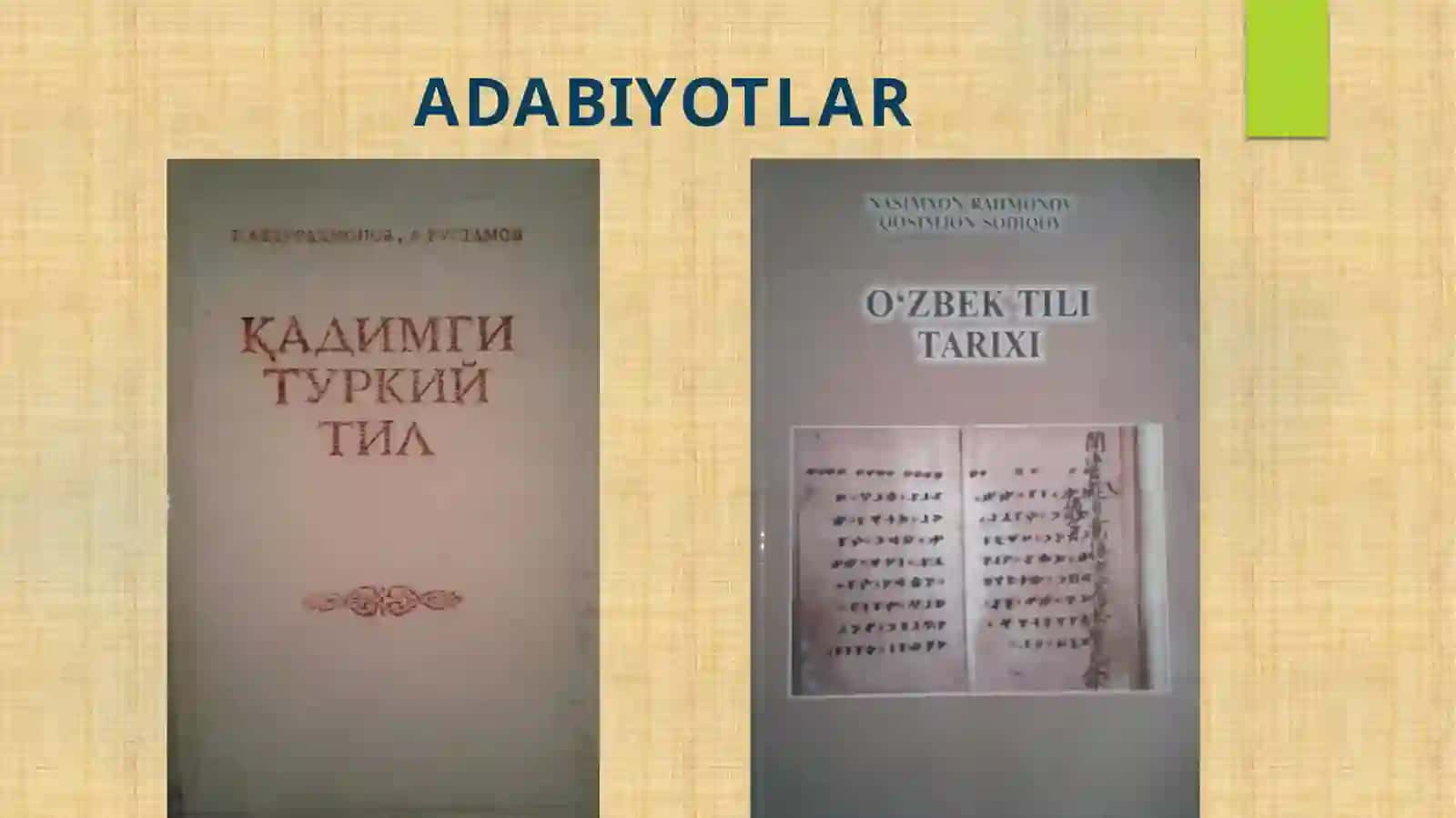 O‘ZBEK TILI TARIXI KURSIGA 4