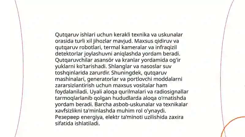 Favqulodda vaziyatlarda zararlangan oʻchoqlarda qutqaruv ishlarini tashkil etish Joʻraboyev Murodil 4