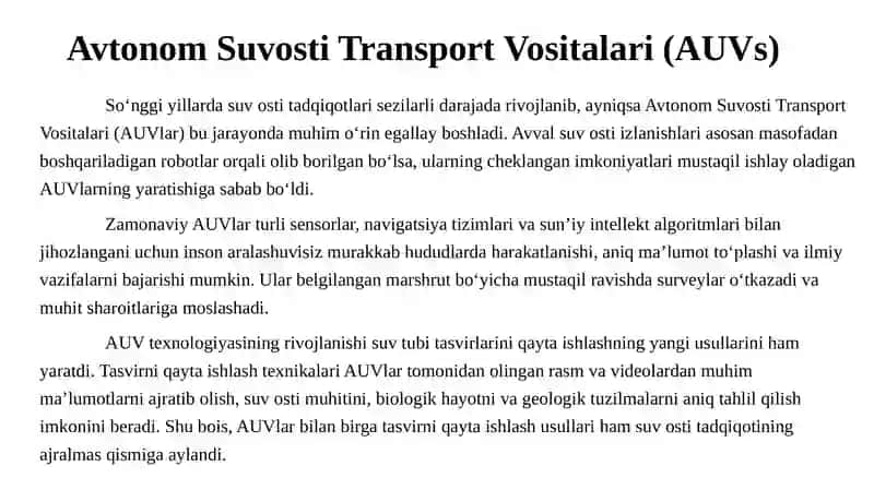 Suv osti robototexnikasi va tadqiqotda rasmni qayta ishlash 4