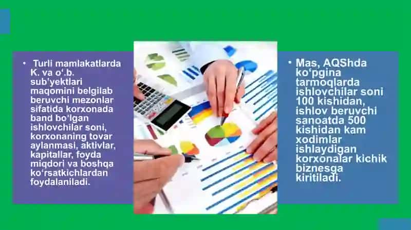 O‘zbekistonda mikro, kichik, o‘rta va yirik biznes toifalari 4