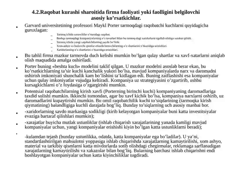 BIZNESDA RAQOBAT USTUNLIGINI TA’MINLASHKONTSEPTSIYASI 4