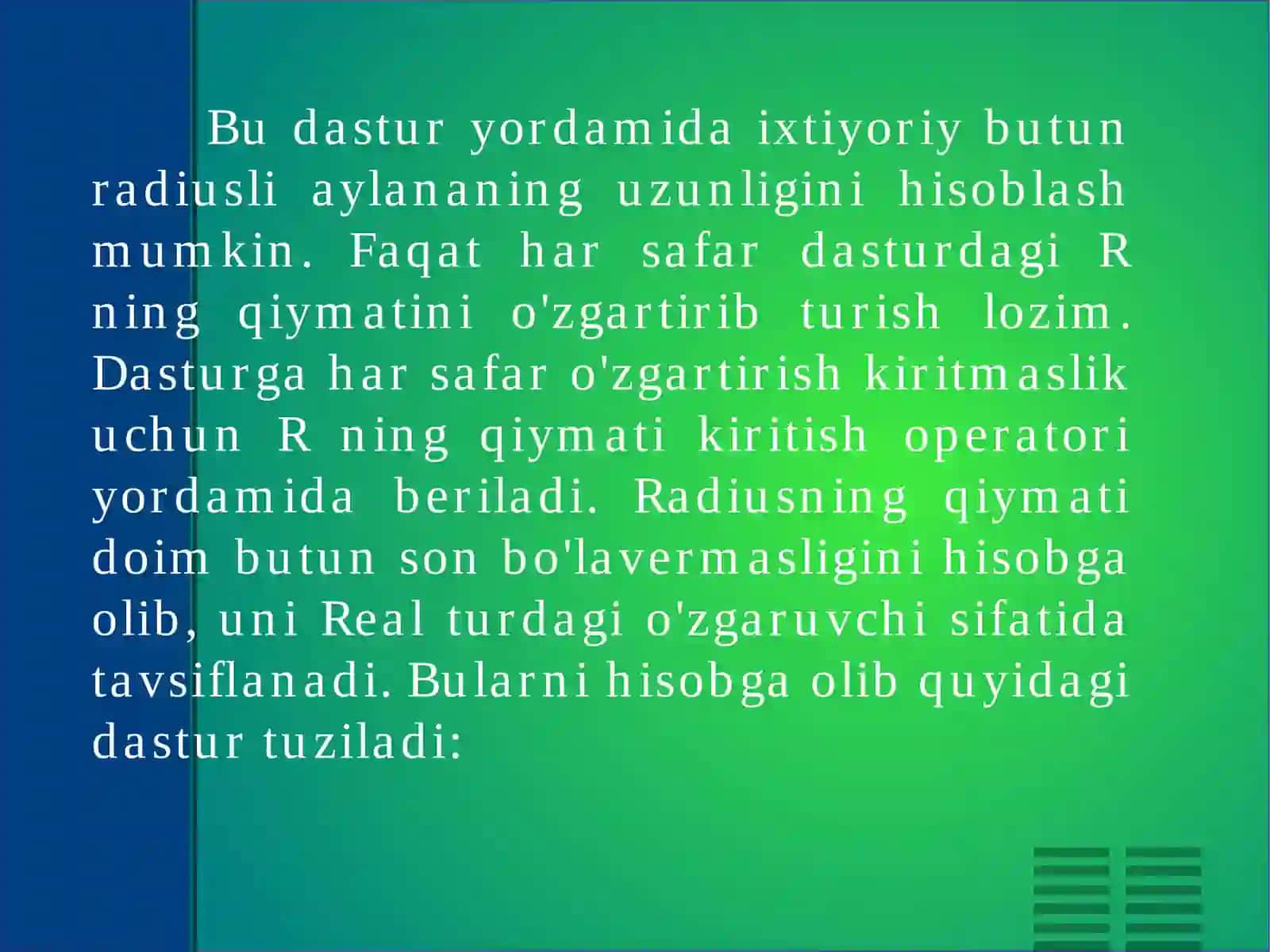 Chiziqli dasturlar tuzish 4