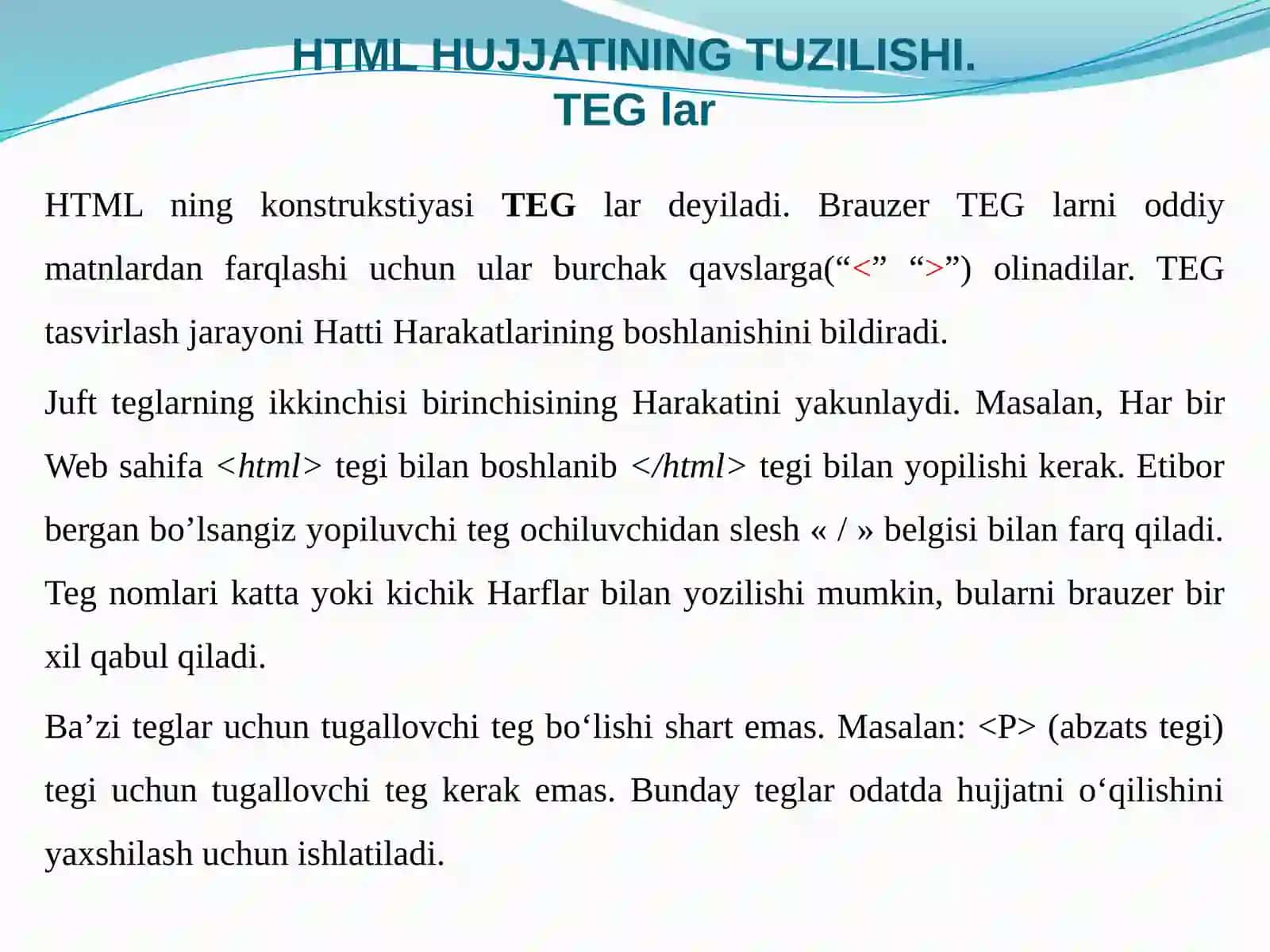 HTML TILI ASOSLARI 4