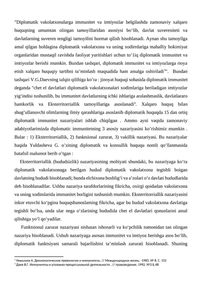 Diplomatik immunitetning daxlsizligi prinsipi: XXI asrda uning dolzarbligi va suiiste’mol qilinishi holatlarining tahlili 4