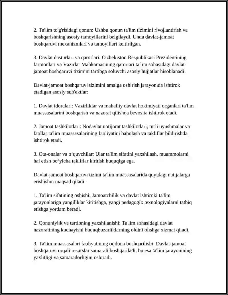TA'LIM MUASSASASI MENEJMENTINING DAVLAT -JAMOAT BOSHQARUV TIZIMI 4