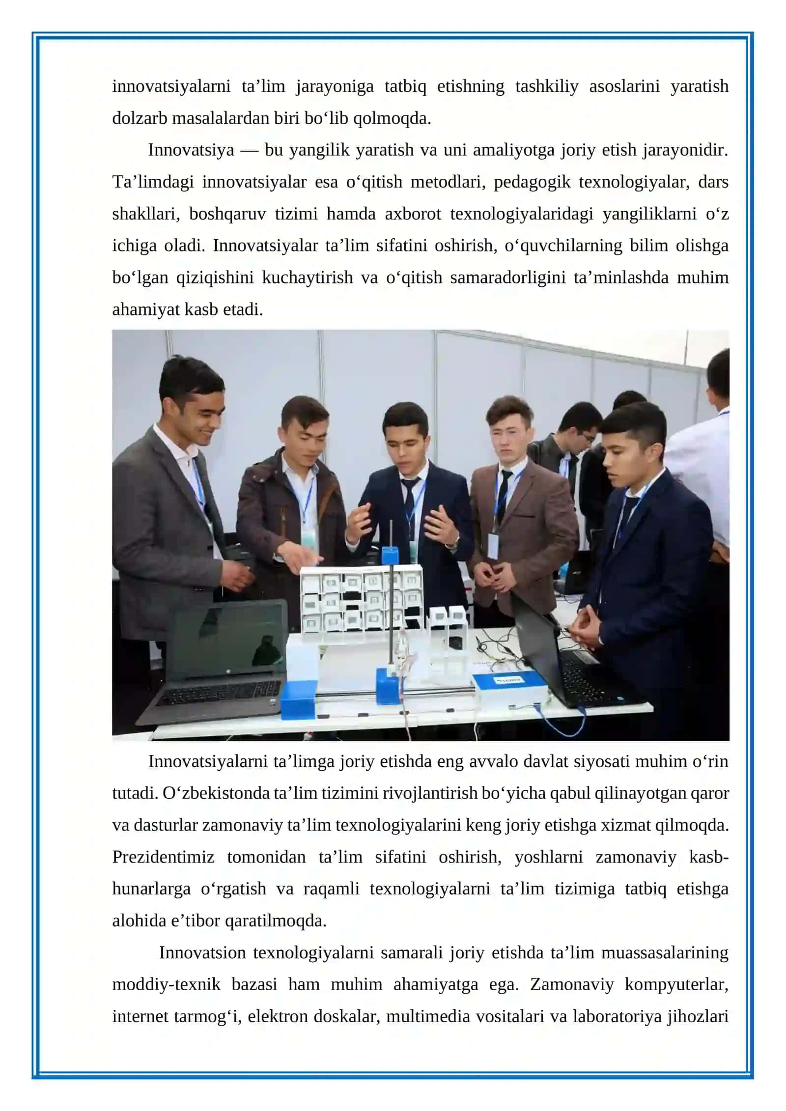 Innovatsiyalarni ta'lim jarayoniga tadbiq etishning tashkiliy pedagagik asoslari 4