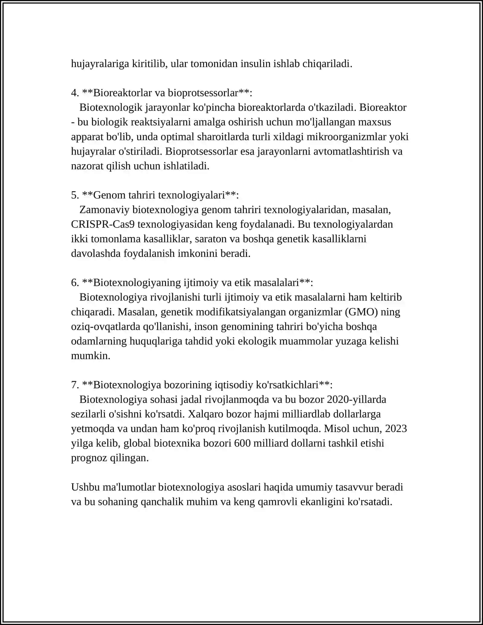 BIOTEXNOLOGIYA ASOSIDA BIOLOGIK XAVF-XATARLARNI BARTARAF ETISH: QISHLOQ XO‘JALIGIDA ZARARKUNANDA VA KASALLIKLAR BILAN KURASHISH 4