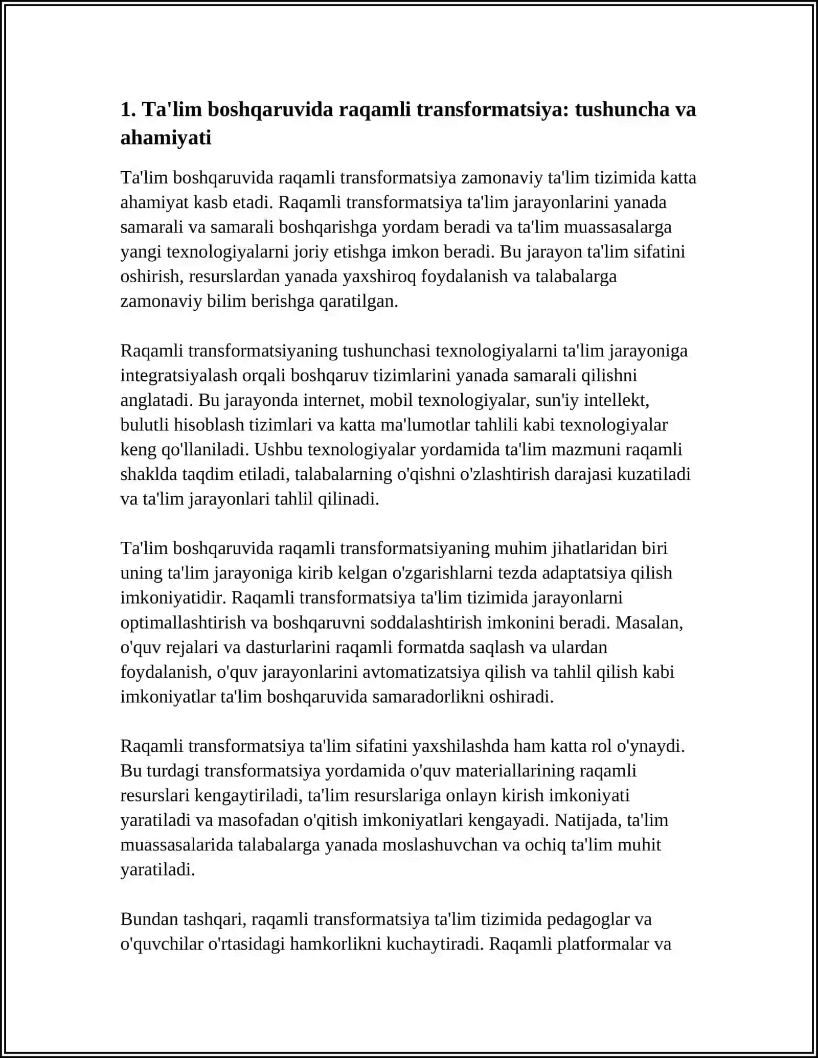 TAʼLIM BOSHQARUVIDA RAQAMLI TRANSFORMATSIYANING OʻRNI 4