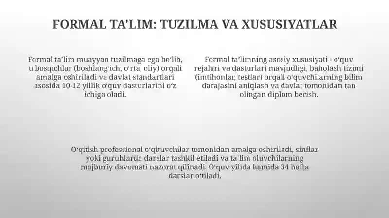 Taʼlim turlari va taʼlimni tashkil etish shakllari 4