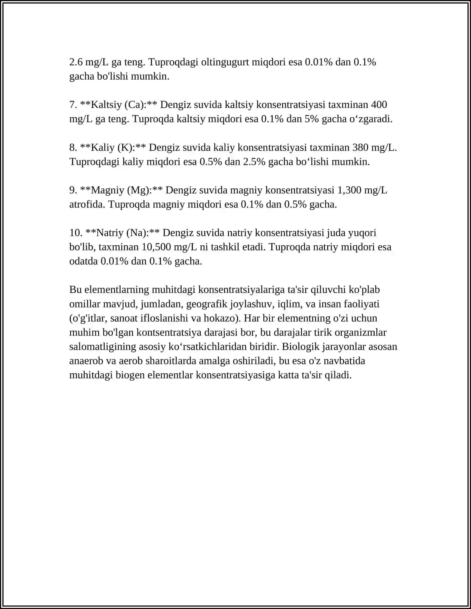 BIOGEN ELEMENTLARNING KONSENTRATSIYA O'ZGARISHI BILAN BO'GLIQ ENDEMIK VA KASB KASALLIKLARI 4