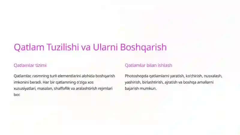 Photoshopda Grafik Ob’yektlarda Ranglar va Qatlamlar bilan Ishlash 4