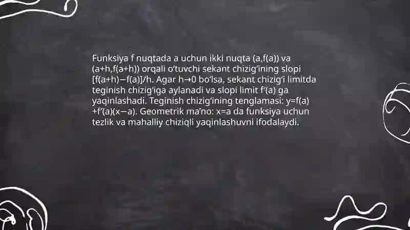 Xususiy hosilaning geometrik ma’nosi 4