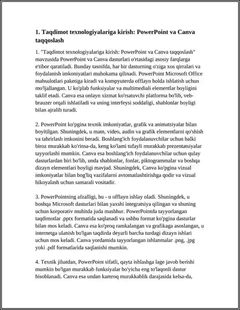 POWERPOINT VA CANVA DASTURLARIDA TAQDIMOT TAYYORLASH QOIDALARI 4