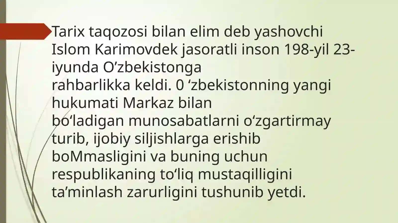 O'zbekistonda prezidentlikning joriy etilishi va I.A. KARIMOVning prezident etib saylanishi 4