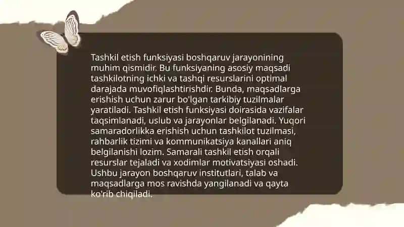 Boshqarishning asosiy, oʻziga hos aniq funksiyalari 4