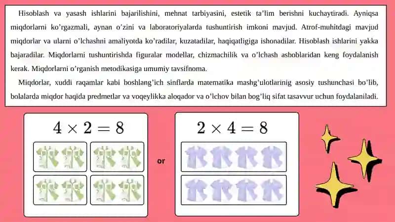 Boshlang’ich sinflarda asosiy miqdorlar va ularni o’lchov birliklarini o’rgatish metodikasi 4