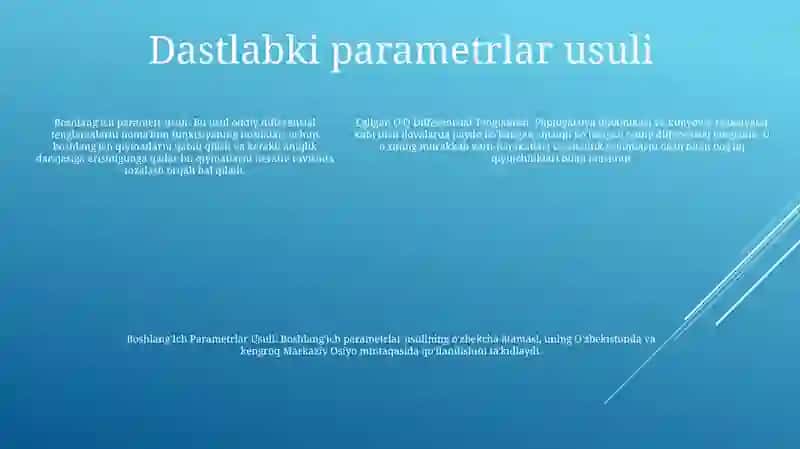 Egilgan O'Q Differentsial Tenglamasi.Boshlang'Ich Parametrlar Usuli 4