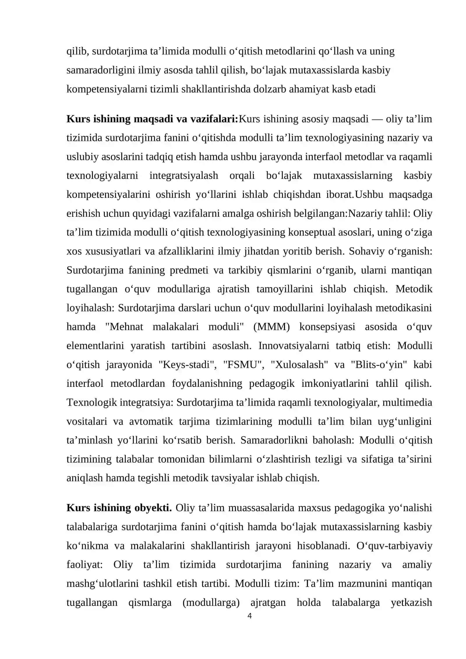 Surdotarjima ta’limida modulli o‘qitish 4
