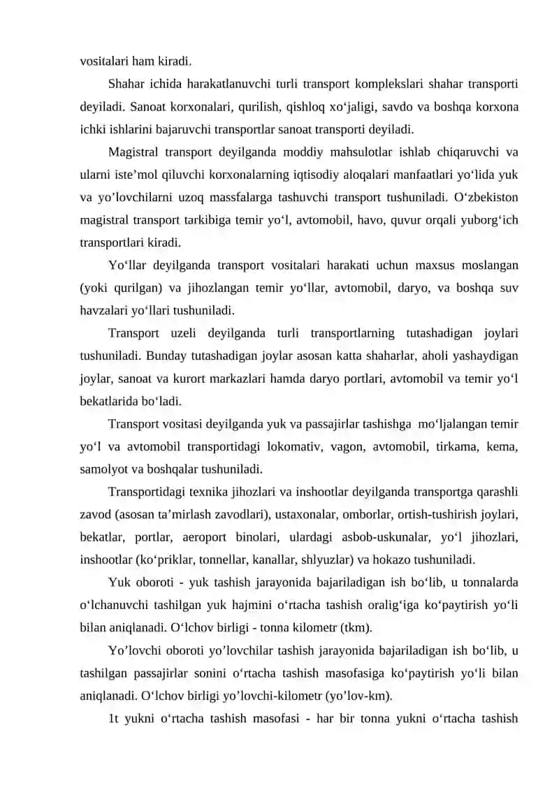 Transport tizimi 4