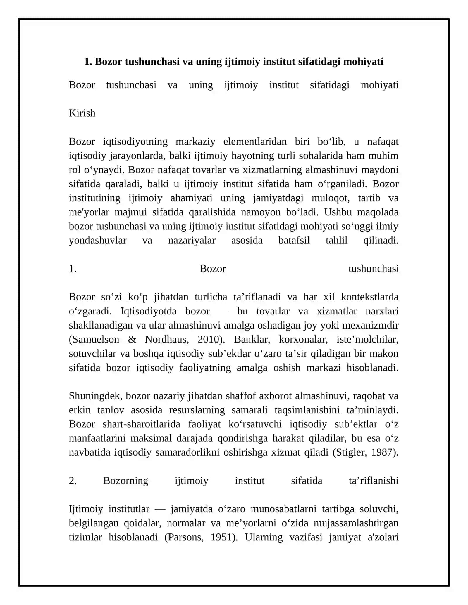 Bozor ijtimoiy institut sifatida 4
