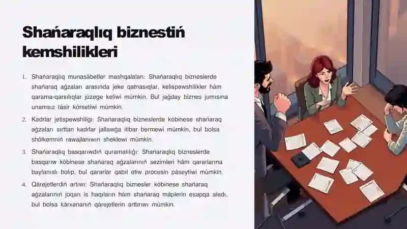 Shańaraq hám shańaraqliq bizneske investiciya kiritiw 4