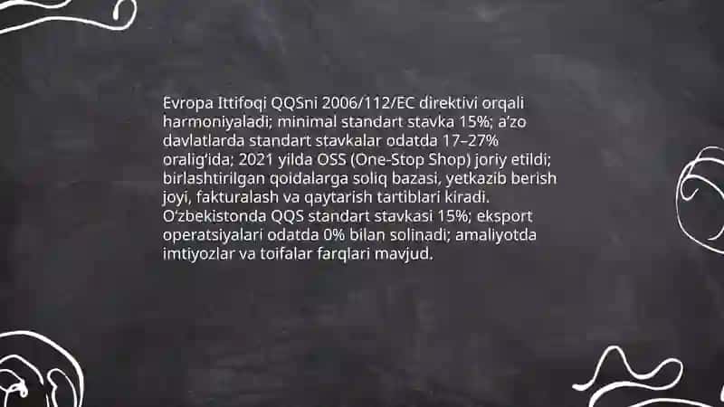YEVROPA ITIFOQI DAVLATLARI SOLIQ TIZIMINING O'ZBEKISTON SOLIQ TIZIMI BILAN QIYOSIY TAHLILI 4