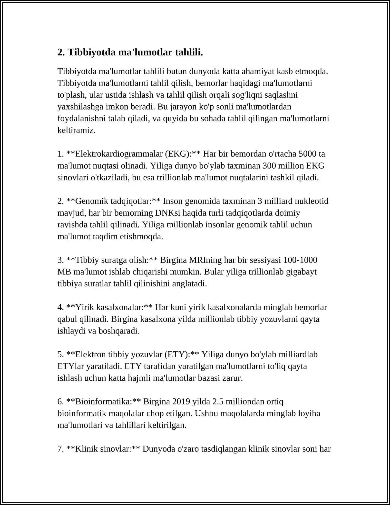 Tibbiyotda ma'lumotlar tahlili 4