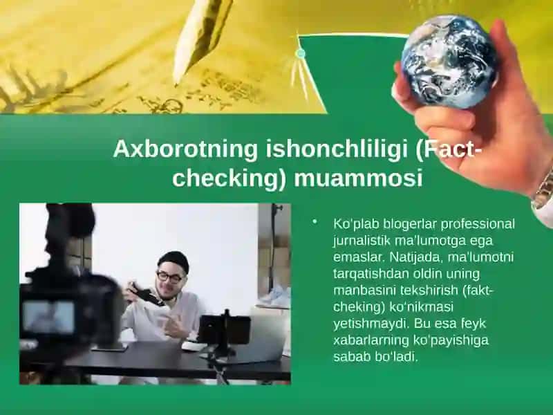 Blogerlar va ijtimoiy mas’uliyat axborot tarqatishda ishonchlilik muammosi 4