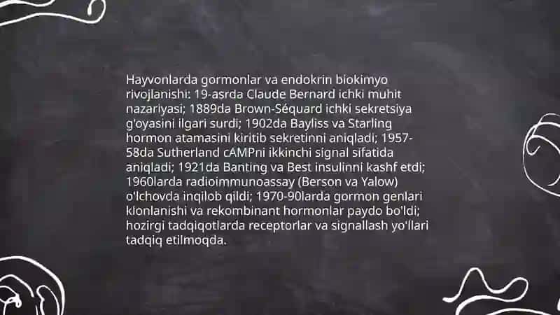Hayvonlar biokimyosi FAning ayrim sohalari rivojlanish tarixi 4