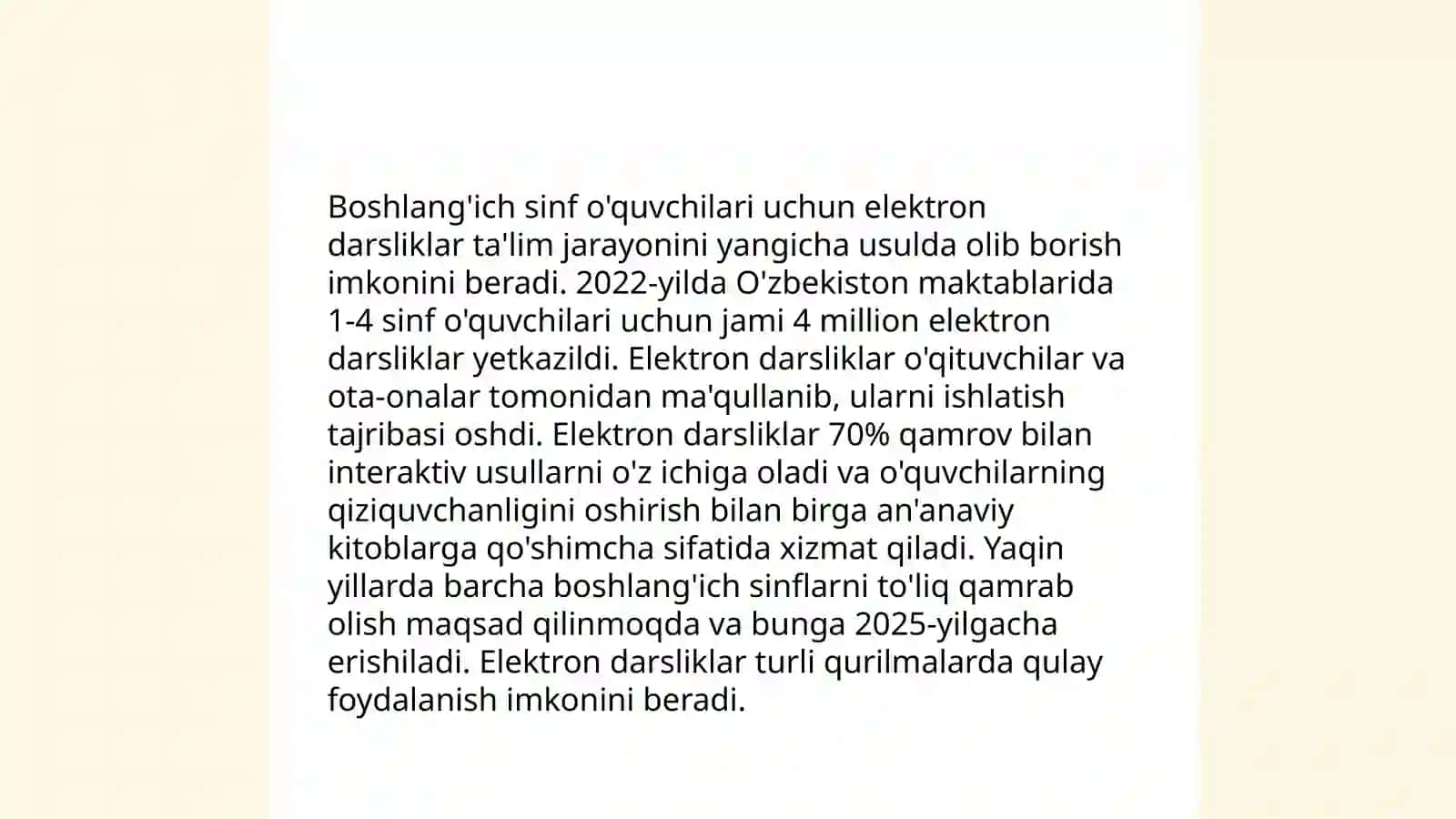 Elektron ta'lim resurslarini boshlangich ta'limda o'rni 4