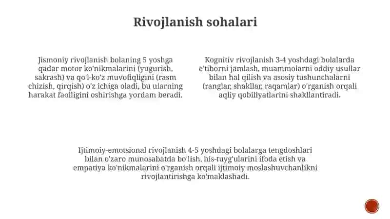 Maktabgacha ta'limning asosiy maqsadlari 4