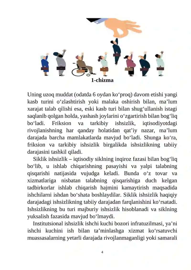Ishsizlikni kelib chiqishi sabablari va namoyon bo’lish sharoitlari 4