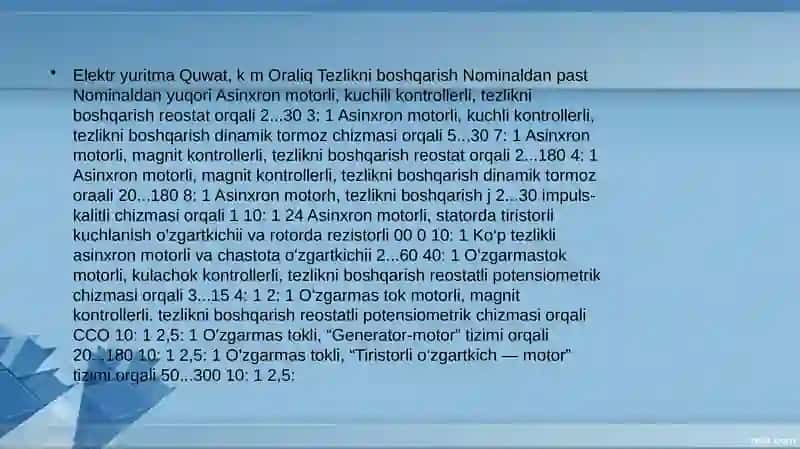 Kranlarni ishlatishda elektr energiya tejamkorligiga erishish 4