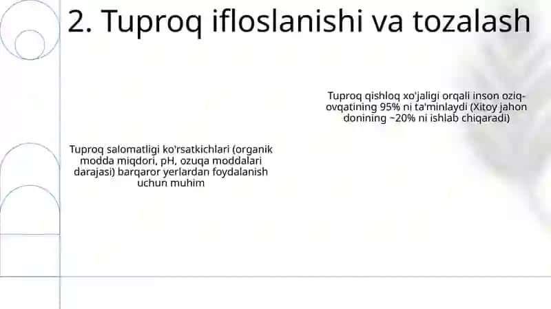 Tuproqlarning inson hayotidagi ro'li 4