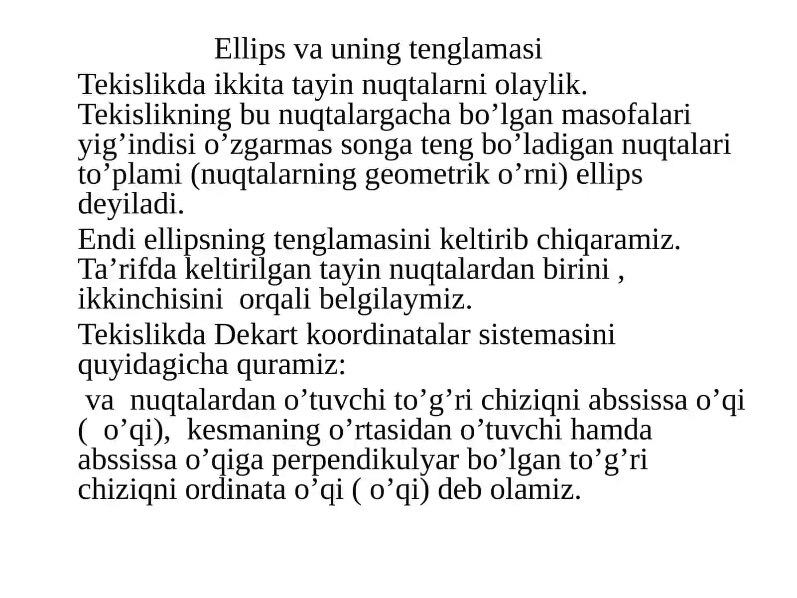 IKKINCHI TARTIBLI CHIZIQLARNING QUTB KOORDINATALARDAGI TENGLAMASI 4