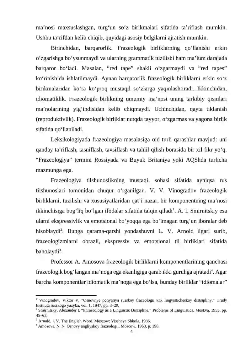 INGLIZ VA O‘ZBEK TILLARIDA FRAZEOLOGIK BIRLIKLARNING QIYOSIY TAHLILI 4