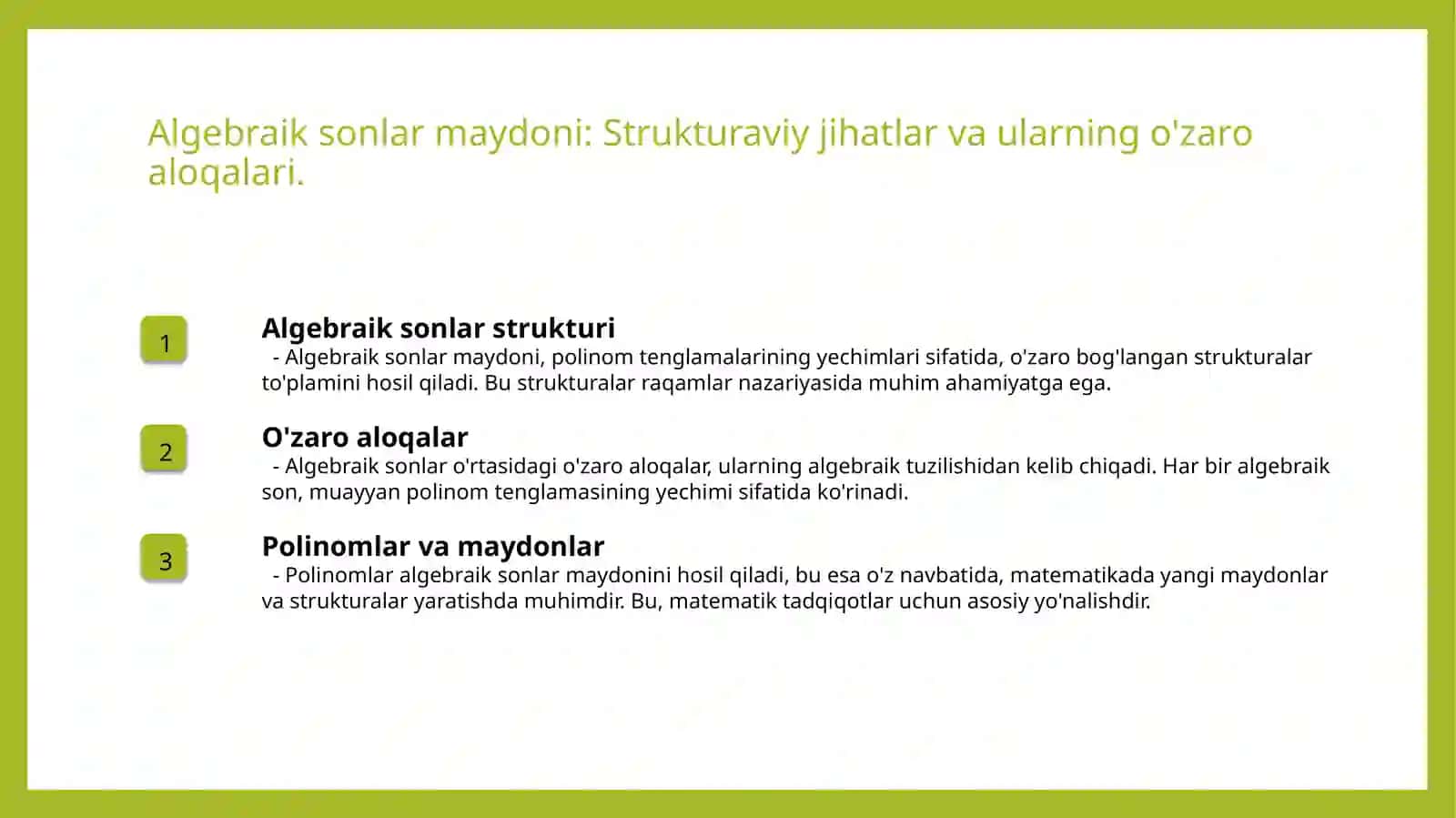 ALGEBRASONLAR MAYDONI 4