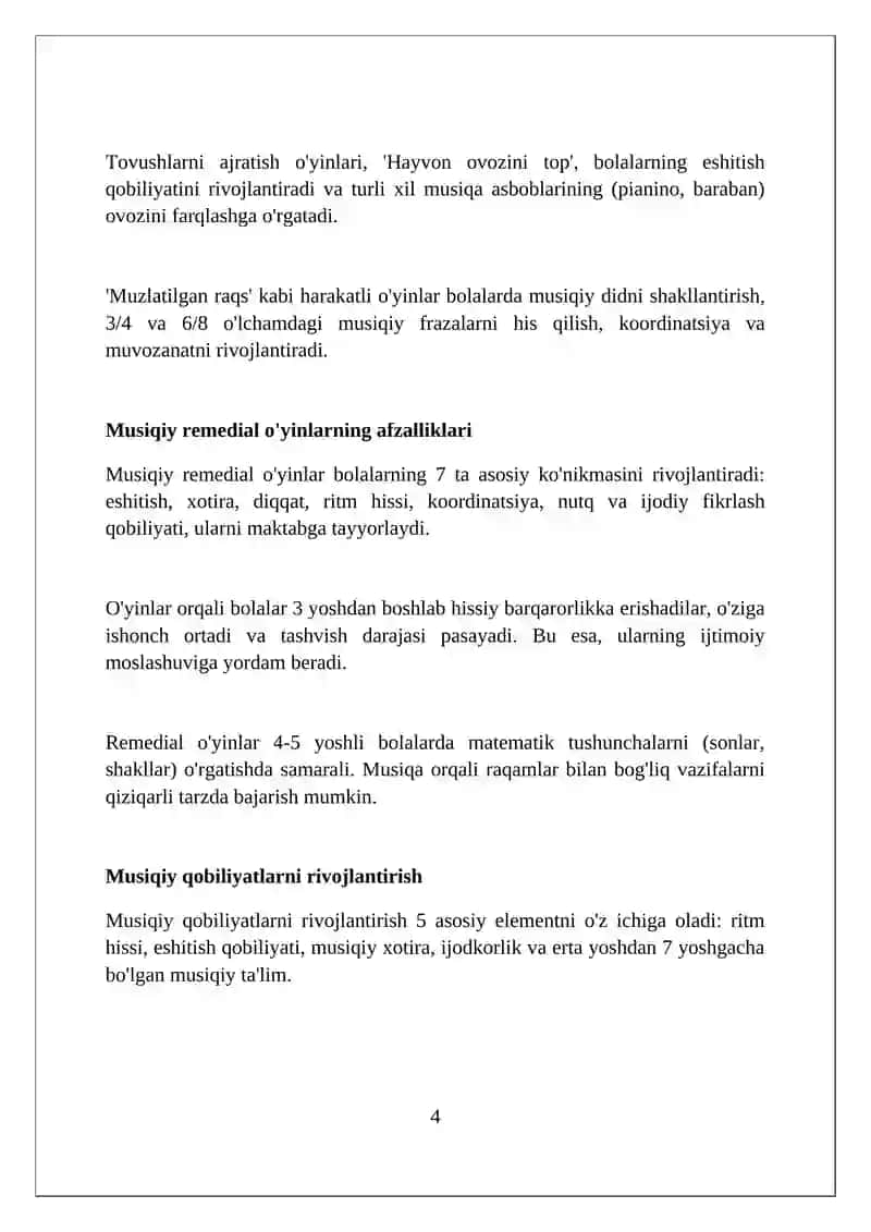 "Maktabgacha ta'lim tashkilotlarida musiqaviy redaktiv o'yinlar" 4