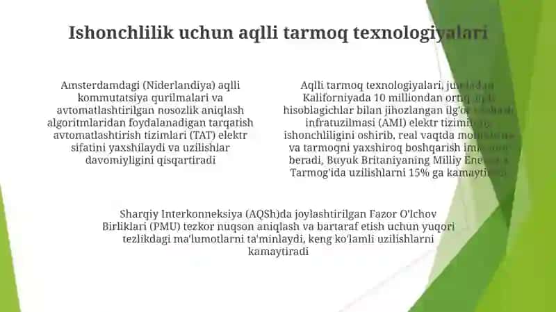 Elektr taʼminoti tizimining ishonchlilik xususiyatlari 4