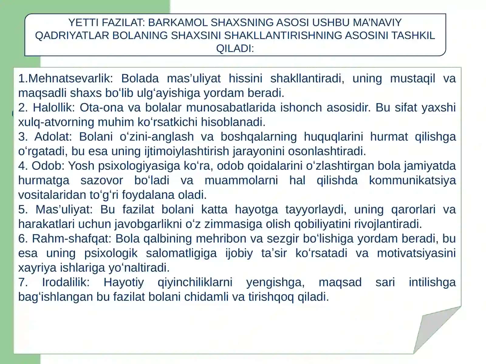Yettifazilat va yettinoqislik oilada farzand tarbiyasi 4