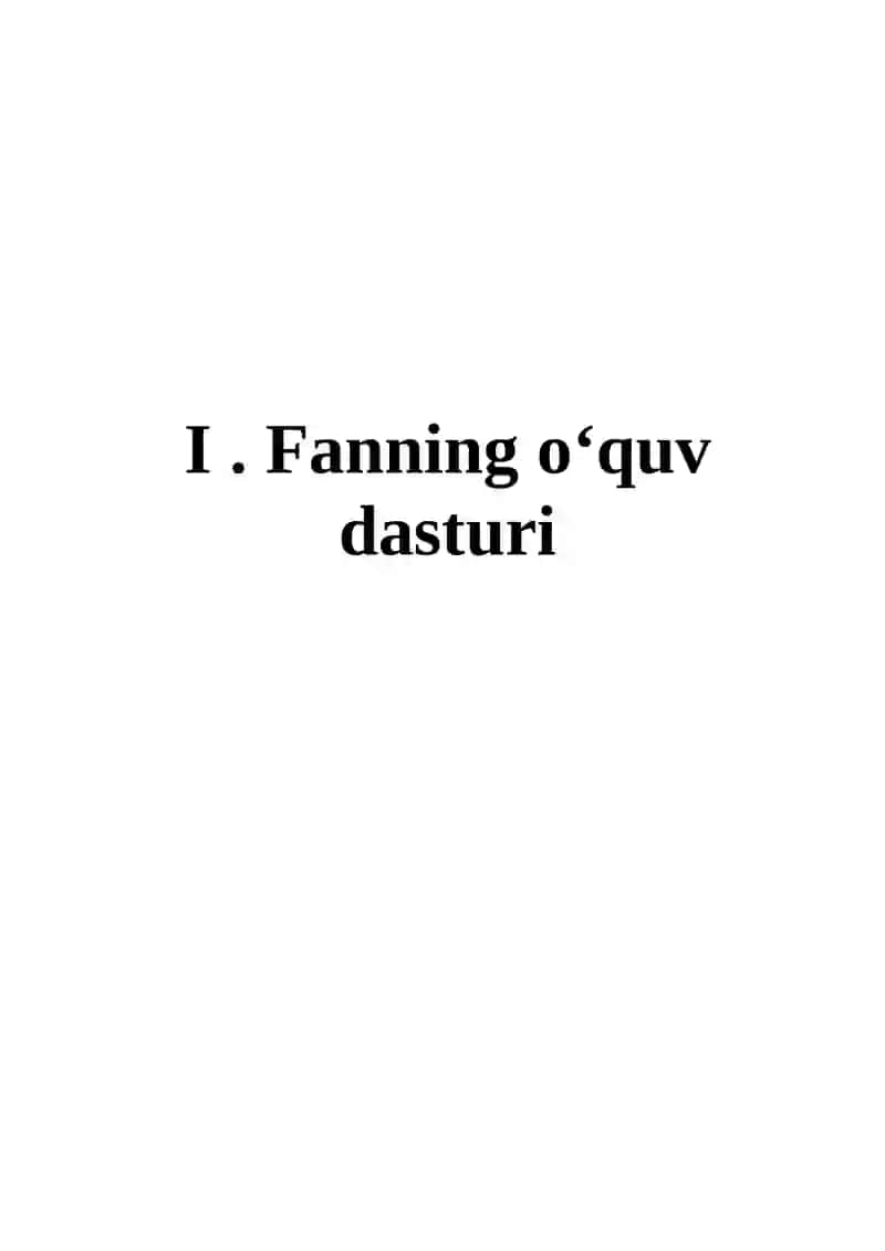 PARRANDACHILIK FANINING O‘QUV-USLUBIY MAJMUASI 4
